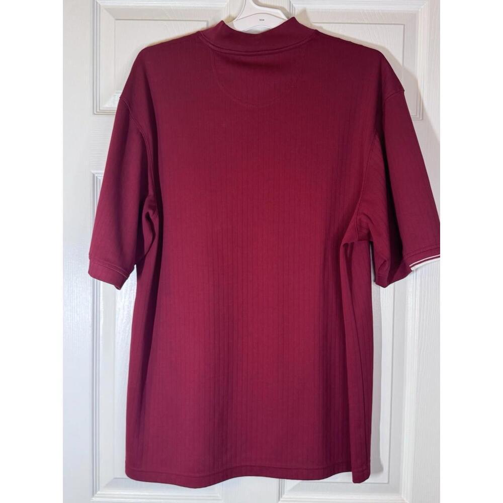 Men's Lightweight Polyester Golf Shirt Wedge, M, Ribbed, Mock Neck Short Sleeves